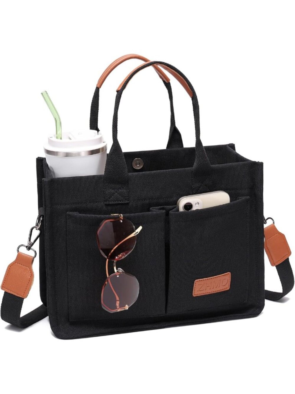 Stylish Large Canvas Tote Bag for Women - Versatile Crossbody Work & Travel